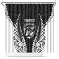 Hawke's Bay 2026 Rugby Custom Shower Curtain NZ Maori Silver Fern