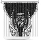 Hawke's Bay 2026 Rugby Custom Shower Curtain NZ Maori Silver Fern