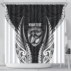 Hawke's Bay 2026 Rugby Custom Shower Curtain NZ Maori Silver Fern