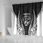 Hawke's Bay 2026 Rugby Custom Shower Curtain NZ Maori Silver Fern
