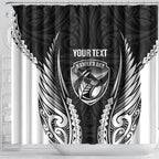 Hawke's Bay 2026 Rugby Custom Shower Curtain NZ Maori Silver Fern