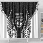 Hawke's Bay 2026 Rugby Custom Shower Curtain NZ Maori Silver Fern