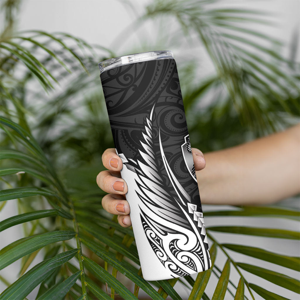 Hawke's Bay 2026 Rugby Custom Skinny Tumbler NZ Maori Silver Fern