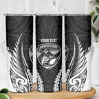 Hawke's Bay 2026 Rugby Custom Skinny Tumbler NZ Maori Silver Fern