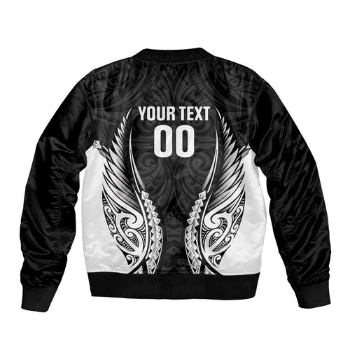 Hawke's Bay 2026 Rugby Custom Sleeve Zip Bomber Jacket NZ Maori Silver Fern