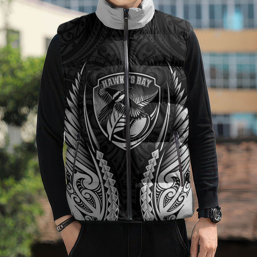 Hawke's Bay 2026 Rugby Custom Sleeveless Puffer Jacket NZ Maori Silver Fern