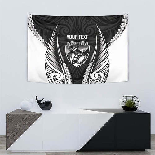 Hawke's Bay 2026 Rugby Custom Tapestry NZ Maori Silver Fern