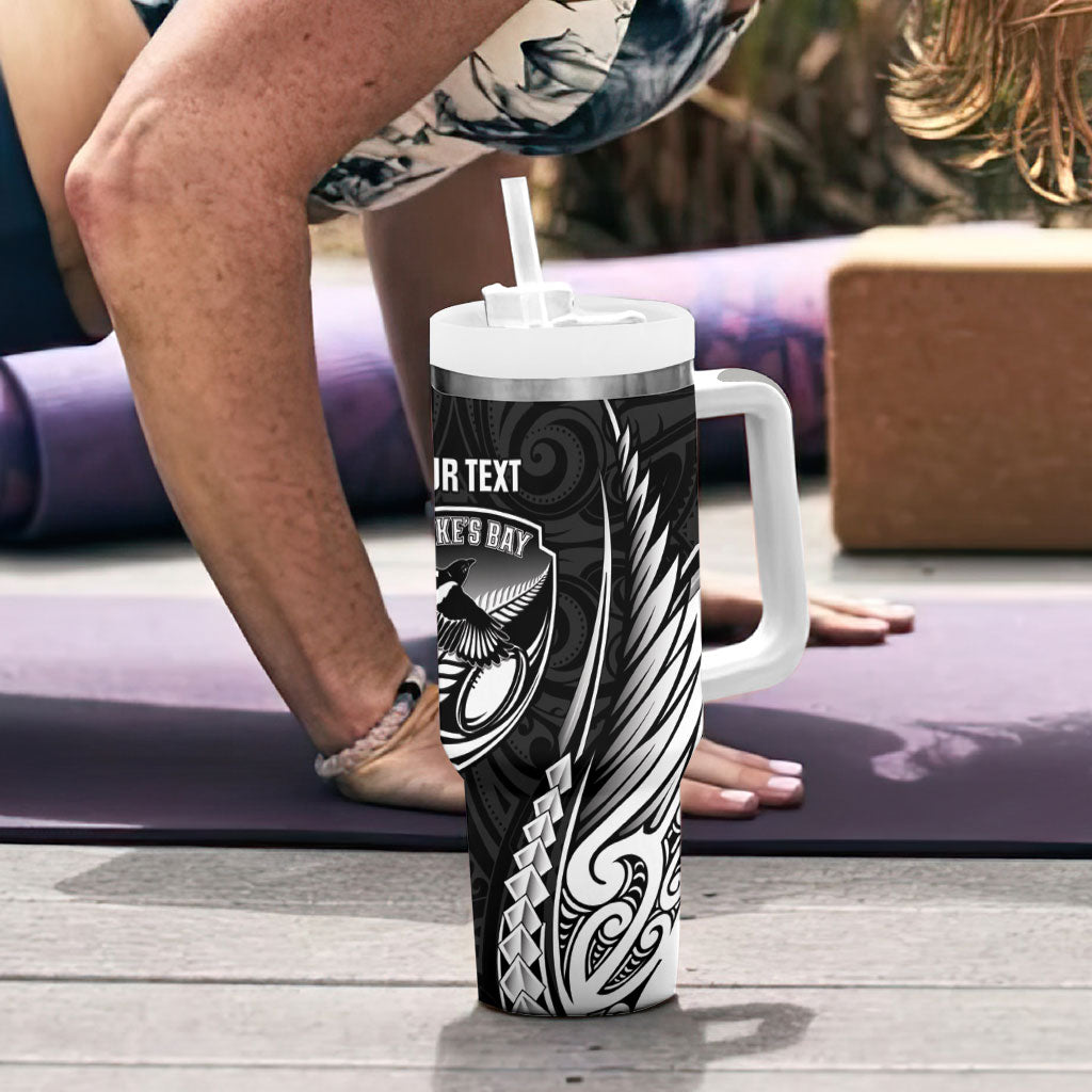 Hawke's Bay 2026 Rugby Custom Tumbler With Handle NZ Maori Silver Fern