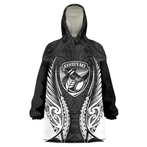 Hawke's Bay 2026 Rugby Custom Wearable Blanket Hoodie NZ Maori Silver Fern