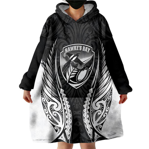 Hawke's Bay 2026 Rugby Custom Wearable Blanket Hoodie NZ Maori Silver Fern
