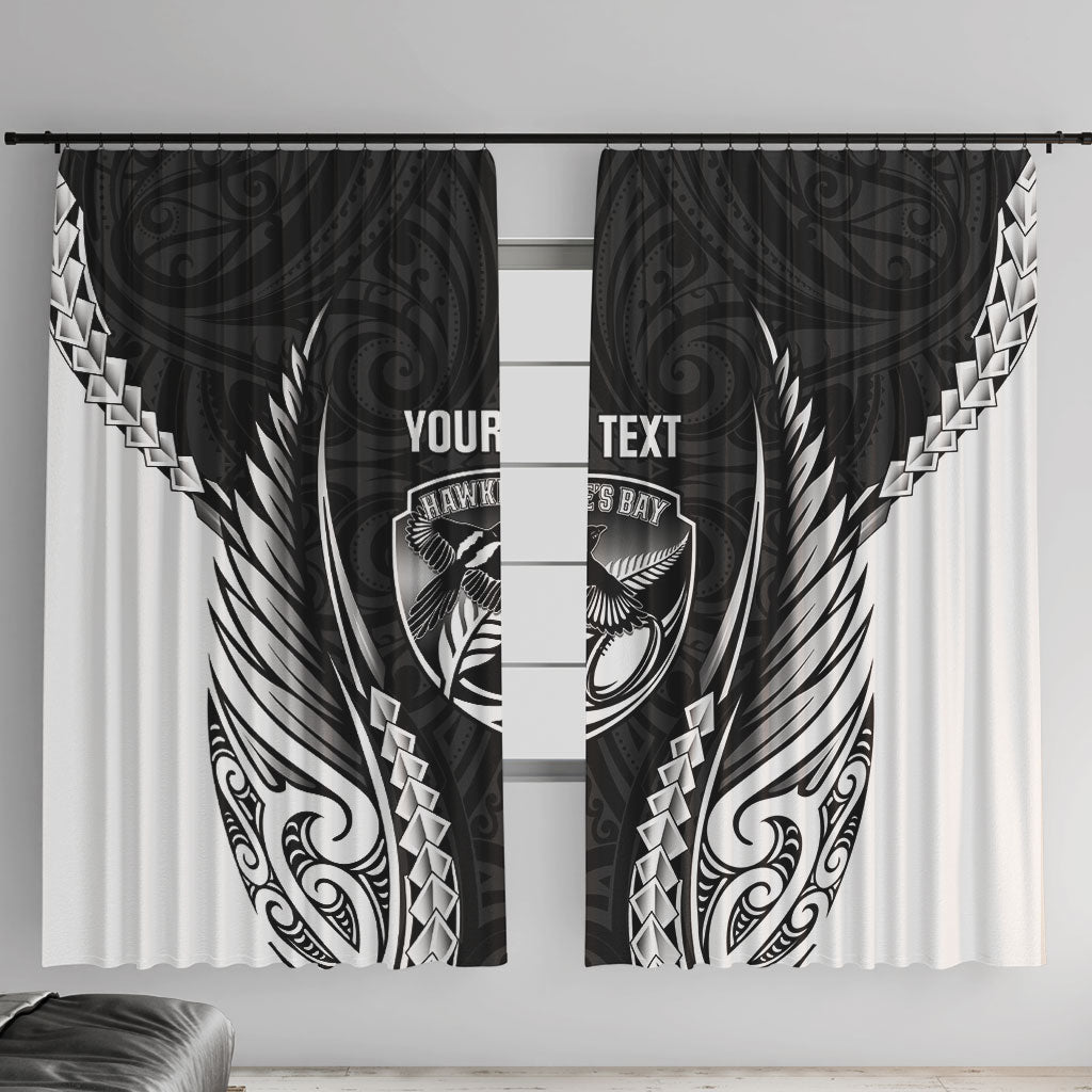 Hawke's Bay 2026 Rugby Custom Window Curtain NZ Maori Silver Fern