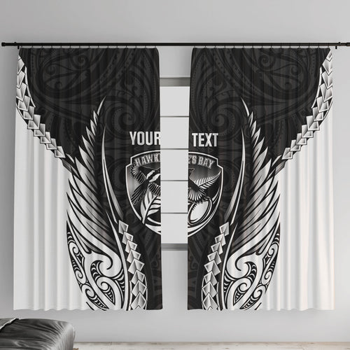 Hawke's Bay 2026 Rugby Custom Window Curtain NZ Maori Silver Fern