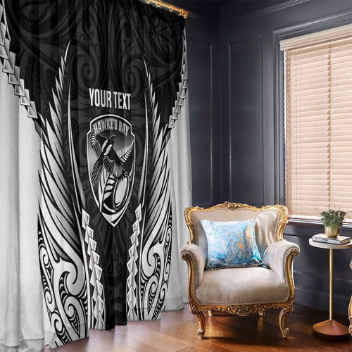 Hawke's Bay 2026 Rugby Custom Window Curtain NZ Maori Silver Fern