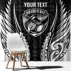 Hawke's Bay 2026 Rugby Custom Window Curtain NZ Maori Silver Fern
