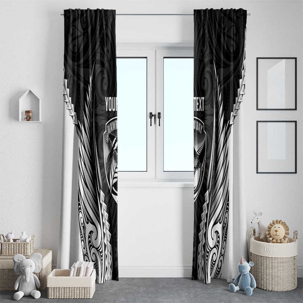 Hawke's Bay 2026 Rugby Custom Window Curtain NZ Maori Silver Fern