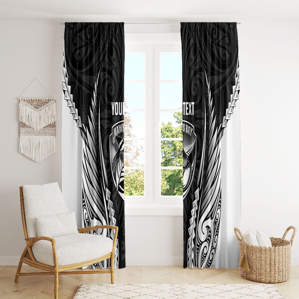 Hawke's Bay 2026 Rugby Custom Window Curtain NZ Maori Silver Fern