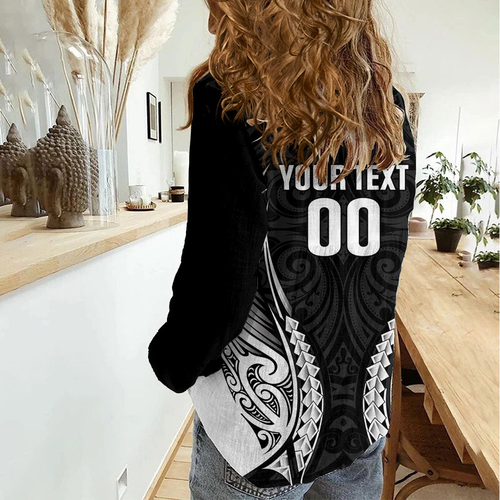 Hawke's Bay 2026 Rugby Custom Women Casual Shirt NZ Maori Silver Fern