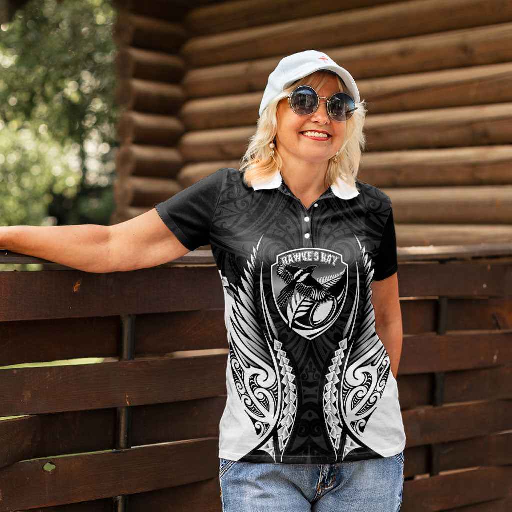 Hawke's Bay 2026 Rugby Custom Women Polo Shirt NZ Maori Silver Fern