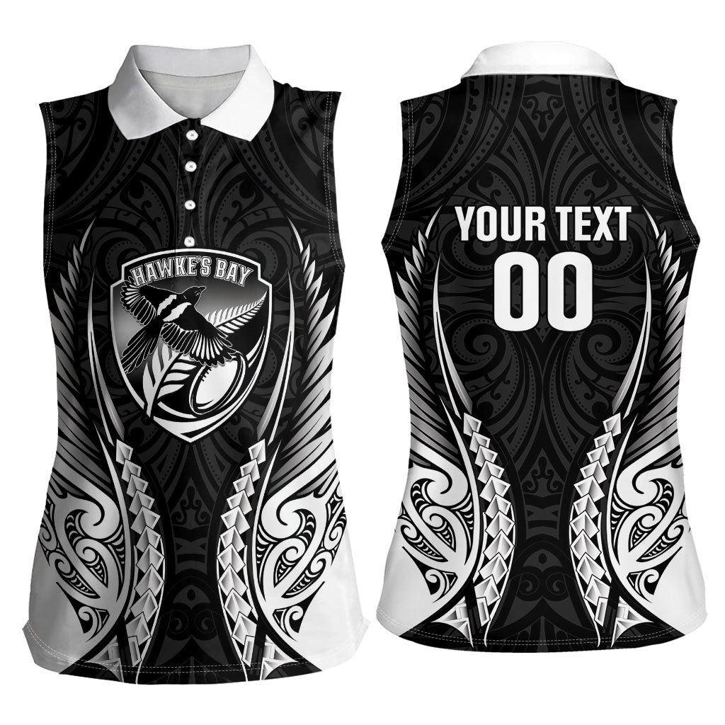 Hawke's Bay 2026 Rugby Custom Women Sleeveless Polo Shirt NZ Maori Silver Fern