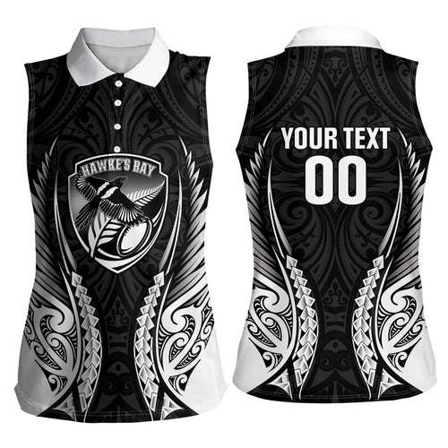 Hawke's Bay 2026 Rugby Custom Women Sleeveless Polo Shirt NZ Maori Silver Fern