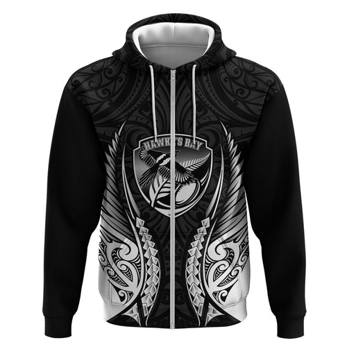 Hawke's Bay 2026 Rugby Custom Zip Hoodie NZ Maori Silver Fern