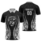 Hawke's Bay 2026 Rugby Custom Zipper Polo Shirt NZ Maori Silver Fern