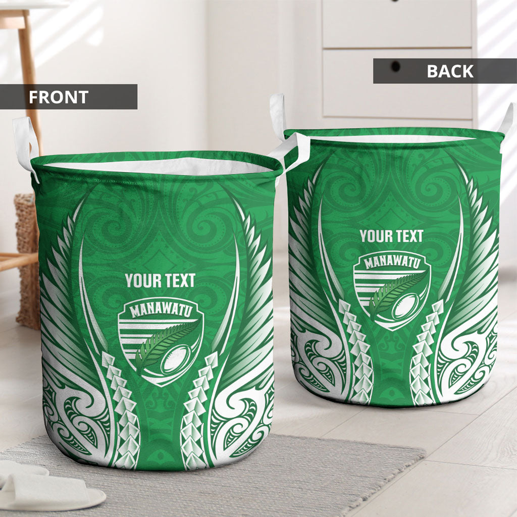 Manawatu 2026 Rugby Custom Laundry Basket NZ Maori Silver Fern