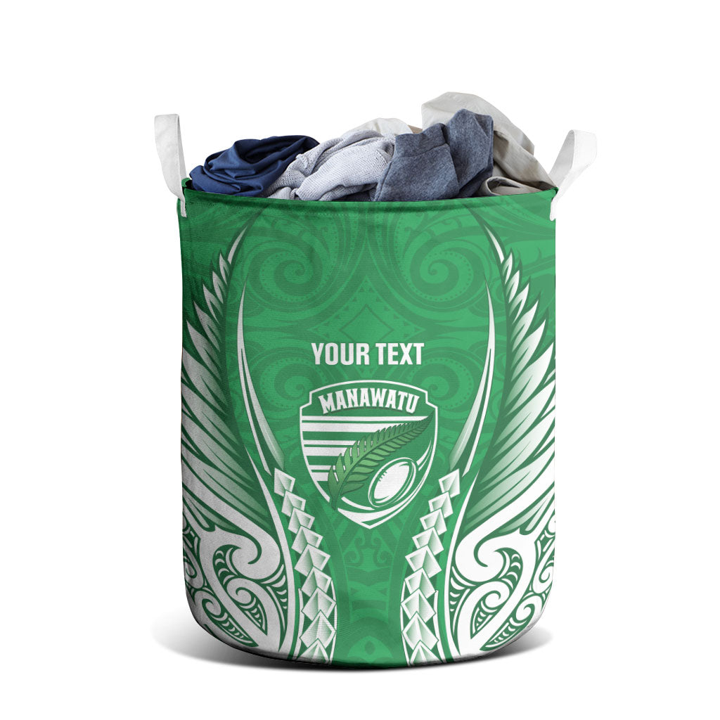 Manawatu 2026 Rugby Custom Laundry Basket NZ Maori Silver Fern