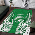 Manawatu 2026 Rugby Custom Area Rug NZ Maori Silver Fern