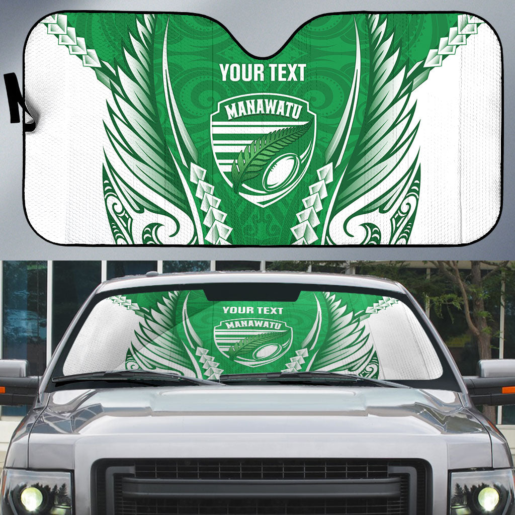Manawatu 2026 Rugby Custom Auto Sun Shade NZ Maori Silver Fern