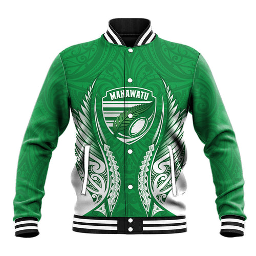 Manawatu 2026 Rugby Custom Baseball Jacket NZ Maori Silver Fern