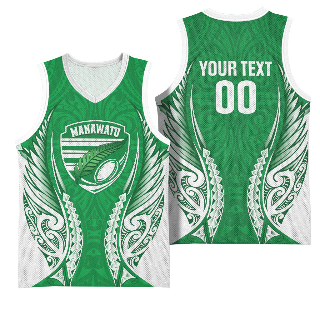 Manawatu 2026 Rugby Custom Basketball Jersey NZ Maori Silver Fern
