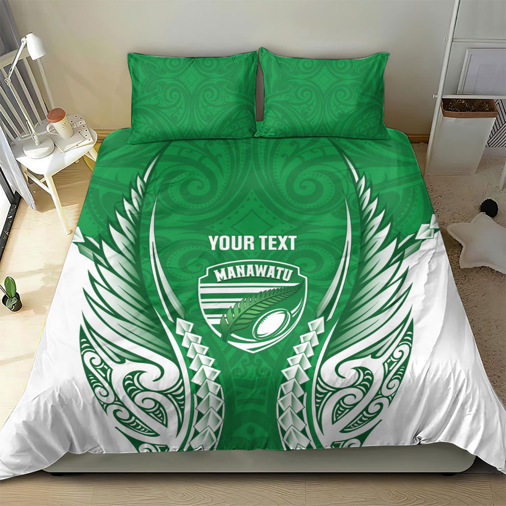 Manawatu 2026 Rugby Custom Bedding Set NZ Maori Silver Fern