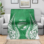 Manawatu 2026 Rugby Custom Blanket NZ Maori Silver Fern