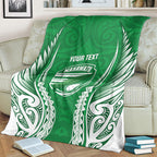 Manawatu 2026 Rugby Custom Blanket NZ Maori Silver Fern