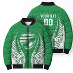 Manawatu 2026 Rugby Custom Bomber Puffer Jacket NZ Maori Silver Fern
