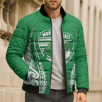 Manawatu 2026 Rugby Custom Bomber Puffer Jacket NZ Maori Silver Fern