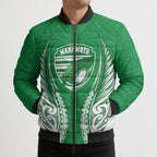 Manawatu 2026 Rugby Custom Bomber Puffer Jacket NZ Maori Silver Fern