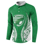 Manawatu 2026 Rugby Custom Button Sweatshirt NZ Maori Silver Fern