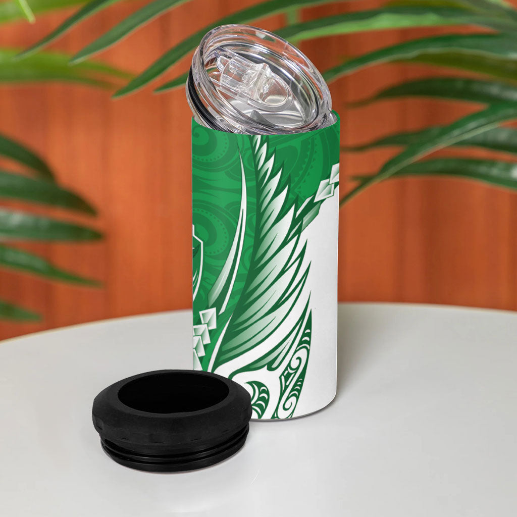 Manawatu 2026 Rugby Custom 4 in 1 Can Cooler Tumbler NZ Maori Silver Fern
