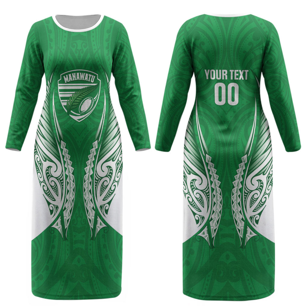 Manawatu 2026 Rugby Custom Couples Matching Long Sleeve Bodycon Dress and Long Sleeve Button Shirt NZ Maori Silver Fern LT14
