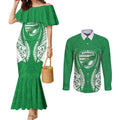 Manawatu 2026 Rugby Custom Couples Matching Mermaid Dress and Long Sleeve Button Shirt NZ Maori Silver Fern