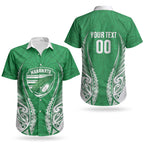 Manawatu 2026 Rugby Custom Couples Matching Off Shoulder Short Dress and Hawaiian Shirt NZ Maori Silver Fern LT14