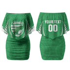 Manawatu 2026 Rugby Custom Couples Matching Off Shoulder Short Dress and Long Sleeve Button Shirt NZ Maori Silver Fern LT14