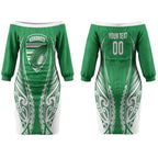 Manawatu 2026 Rugby Custom Couples Matching Off The Shoulder Long Sleeve Dress and Long Sleeve Button Shirt NZ Maori Silver Fern LT14