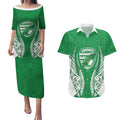 Manawatu 2026 Rugby Custom Couples Matching Puletasi and Hawaiian Shirt NZ Maori Silver Fern