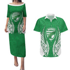 Manawatu 2026 Rugby Custom Couples Matching Puletasi and Hawaiian Shirt NZ Maori Silver Fern