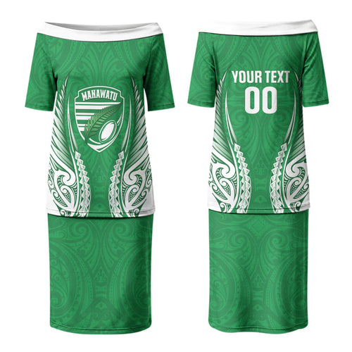 Manawatu 2026 Rugby Custom Couples Matching Puletasi and Hawaiian Shirt NZ Maori Silver Fern LT14