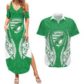 Manawatu 2026 Rugby Custom Couples Matching Summer Maxi Dress and Hawaiian Shirt NZ Maori Silver Fern