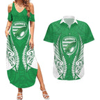 Manawatu 2026 Rugby Custom Couples Matching Summer Maxi Dress and Hawaiian Shirt NZ Maori Silver Fern